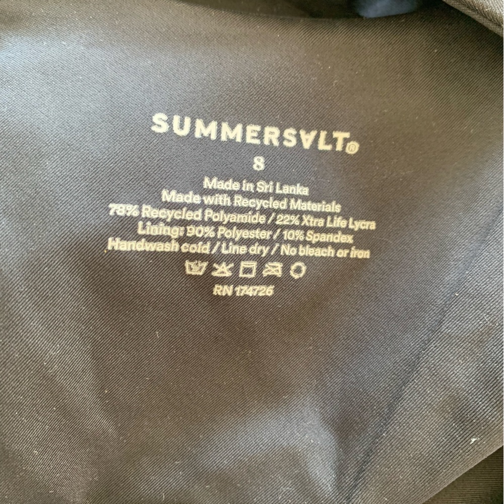 Summersalt Sidestroke swimsuit, size 8, black sea urchin